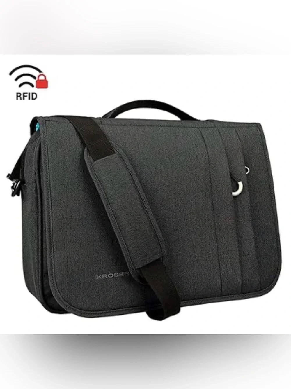 KROSER Black RFID Laptop Messenger Bag for Women